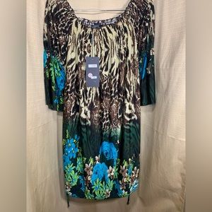 Urban Mango Bohemian Floral Ruffle Long Sleeve Dress Size M NWT